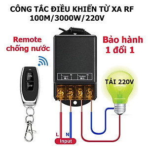 Công Tắc Điều Khiển Từ Xa 220V - 100M 30A: Công Suất Lớn, Xuyên Tường, Nút Học Lệnh - Hàng Loại 1