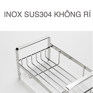 Kệ để đồ rửa bát có khay nhựa dán tường inox 304 Hobby Home Decor KRC1