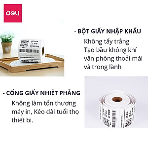 Giấy Decal Nhiệt In Nhãn, Minicode, Đơn Hàng TMĐT Deli -  Cuộn 325 Tờ 10x15cm - Dùng Cho Bill, Mã Vạch, Hóa Đơn, Livestream, Kinh Doanh Online - Không Phai Mực - Hàng Chính Hãng - 12308