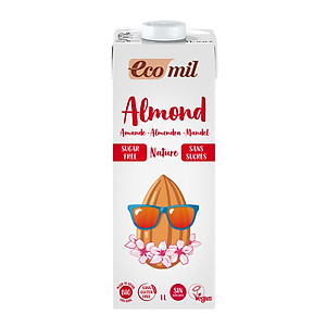 Sữa Hạt Hạnh Nhân Không Đường Hữu Cơ Ecomil (1L) - Organic Almond Milk Sugar-free 