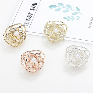 Kẹp tóc sau - hoa hồng cẩn ngọc - loại lớn