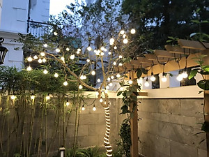 Dây đuôi đèn dài 5m 10 đuôi, chống nước ngoài trời dùng cho quán cà phê, trà sữa