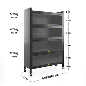 Kệ đa năng nhà bếp có nắp đậy kín thép carbon sơn không gỉ SIÊU XỊN - SIÊU ĐẸP - SIÊU BỀN