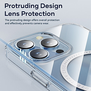 Ốp lưng chống sốc trong suốt hỗ trợ sạc Maqsafe cho iPhone 14 Pro (6.1 inch) hiệu Rock Protection Maqsafe Magetic Case (siêu mỏng 1.5mm, độ trong tuyệt đối, chống trầy xước, chống ố vàng, tản nhiệt tốt) - hàng nhập khẩu