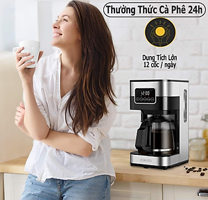 Máy pha cà phê tự động cao cấp Shardor CM1429TA-GS công suất 900W, dung tích 1500ml-Hàng chính hãng
