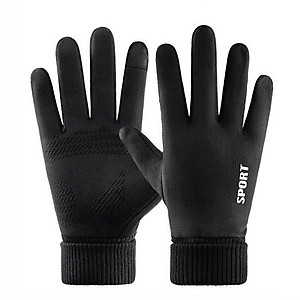 Găng tay nam giữ ấm mùa đông cảm ứng điện thoại chống nước tương đối tốt lót nỉ lông cam cấp GTN668