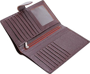 Ví Nam Dáng Đứng Huy Hoàng HT2146 (12.5 x 10 cm) - Nâu
