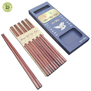 Đũa Gỗ Cao Cấp - Đũa Gỗ Cẩm Lai Cẩn Chỉ Trắng - Đồ Gỗ Nhà Bếp Thương Hiệu Trường Sơn