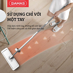 Cây lau nhà tự vắt thông minh tự gấp gọn , chổi lau xoay 360 độ dễ dàng len lỏi vào các vị trí khó lau -  Thiết kế nhỏ gọn, tiện dụng, tiết kiệm không gian khi cất giữ, có thể dựng đứng độc lập mà không cần đến thanh kẹp tường - DAMAS Pro M232