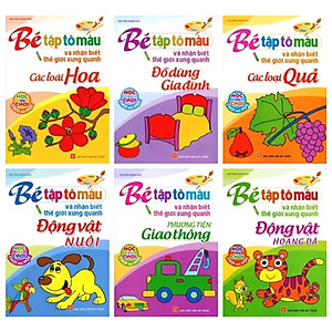 Sách Bé tập tô màu và nhận biết thế giới xung quanh (túi 6C)