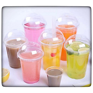 100 LY CỐC NHỰA CÓ LẮP CẦU ly cốc nhựa có nắp cầu loại 400ml & 500 ml , cốc nhựa dùng 1 lần, đựng cafe, trà sữa...