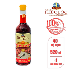 Nước mắm Khải Hoàn Phú Quốc 40 độ đạm 520ml thùng 6 chai