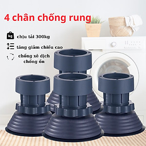 Bộ 4 Chân Chống Rung Máy Giặt Thiết Kế Tăng Giảm Chiều Cao Đế Cao Su Chống Rung Chống Trượt
