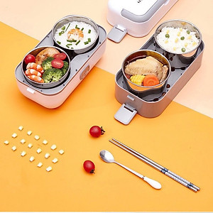 Hộp Cơm Cắm Điện 2 Tầng 4 Ngăn Inox Giữ Nhiệt Hâm Nóng Thức ăn