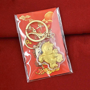 Móc Khóa Ngựa Vàng Mini 3D – Móc Treo Chìa Khóa/ Balo – Thu Hút May Mắn Tài Lộc 2026