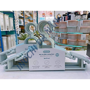 Set 10 cái Móc áo đầm vuông Hara 180 Bằng Nhựa Cao Cấp Inochi Nhật Bản (407 x 80 x 220 mm) - Giao Màu Ngẫu Nhiên