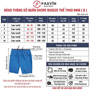 Quần đùi nam Big Size Fasvin D20206.HN cỡ đại vải gió mềm mại co giãn thoải mái