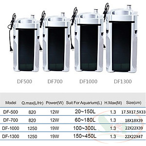 Lọc thùng Atman DF 500, 700, 1000, 1300 canister filter lọc ngoài bể cá tép thủy sinh