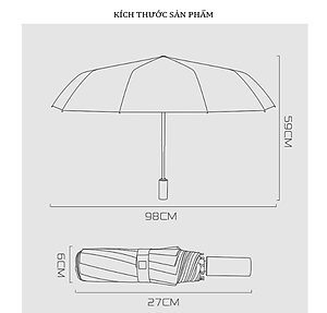 Ô Dù Che Mưa, Che Nắng, Gấp Gọn Tiện Lợi, Thiết Kế Sang Trọng Và Bền Bỉ, Ô Dù Có Lựa Chọn Màu Sắc- Hàng Chính Hãng Teement