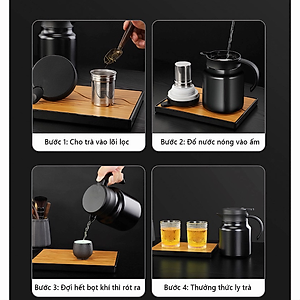 Bình pha trà, cà phê KG85S giữ nhiệt rất tốt có lõi lọc inox 316 cao cấp 1000ml - Hàng chính hãng