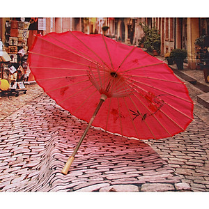 Dù cán gỗ Nhật Bản - Màu đỏ
