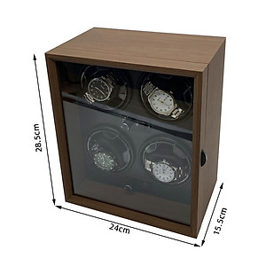 Hộp Xoay Đồng Hồ Cơ 4 Ngăn SAIKE SAIKE S4001 Vỏ Gỗ - Có Đèn LED - SANG TRỌNG