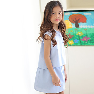 Set Đầm Bé Gái Kika Áo Liền Tay Chân Váy Rời K088