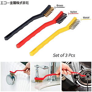 Combo 01 Chai tẩy gỉ sét các vật dụng kim loại 140gr + 01 Set 03 chiếc bàn chải sắt đánh bóng kim loại, chà rỉ sét Echo - Hàng nội địa Nhật Bản