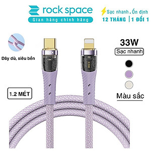 Dây sạc nhanh ip PD 33W Rockspace Z21 typeC to IP sạc nhanh dây dù Hàng chính hãng bảo hành 1 năm 1 đổi 1