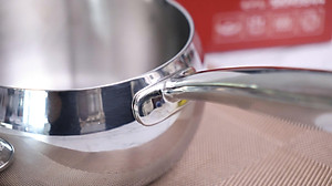 Quánh táo inox 304 đúc liền khối 14cm vung kính – SKM3844 - hàng xuất Nhật