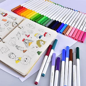 Hộp Bút Lông 36 Màu Fiber Pen Washable - Nét Mảnh Nét To - Colokit SWM-C006 (Mẫu Bao Bì Giao Ngẫu Nhiên)