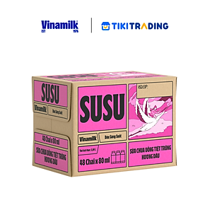 Sữa chua uống hương dâu Vinamilk Susu - Thùng 48 chai 80ml