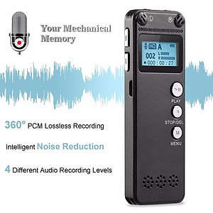 KHUYẾN MÃI KHỦNG, SỐ LƯỢNG CÓ HẠN - ROGTZ - Máy ghi âm mini A500: Bộ nhớ trong 8GB Pin "trâu" 80 giờ Chống ồn chủ động Ghi âm đa hướng Màn hình LCD Kết nối đa dạng USB2.0 Mã hóa mật khẩu Hỗ trợ nhiều định dạng MP3, WAV, WMA, FLAC, APE, OGG Hàng Chính Hãng