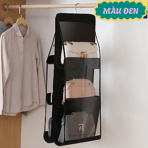 Túi treo bảo quản túi xách đa năng 6 ngăn- Kệ vải treo túi xách thông minh- Tổ chức túi xách treo tủ tiết kiệm không gian- Túi đựng túi xách treo tủ có móc- Giá treo túi xách ngăn cách chống bụi