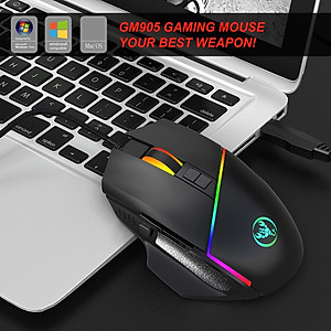 Chuột Gaming macro A876 Led RGB 6400dpi cho máy tính laptop hàng nhập khẩu