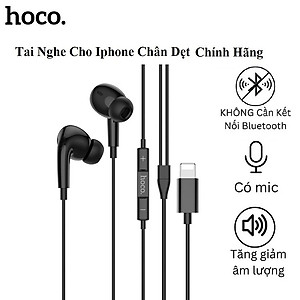 Tai nghe cho Iphone chân dẹt cao cấp Hoco. M111 Max/Pro hỗ trợ nghe gọi mic đầy đủ, cắm dùng trực tiếp không cần kết nối bluetooth - Hàng chính hãng