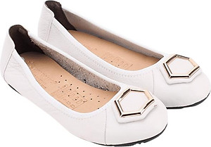 Giày Nữ Búp Bê Da Bò Huy Hoàng HT7913 - Trắng