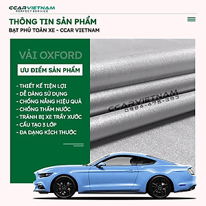 [Vải Dù Oxford] Bạt Phủ Xe Ô Tô 4, 5 Chỗ, 7 Chỗ Cách Nhiệt Che Nắng Mưa - Bạt Trùm Xe Hơi CCAR Cao Cấp - Ccar Vietnam