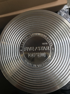 Bộ Nồi inox 304 Và Chảo Chống Dính Inox 430 Bếp Từ 3 Đáy Fivestar 5 Món Nắp inox