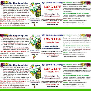 BỘT DƯỠNG HOA TƯƠI LÂU LONGLIFE SG ISRAEL DÀNH SHOP HOA BẢO QUẢN HOA CẮM LẴNG TƯƠI LÂU VÀ HẠN CHẾ THAY HOA ĐỊNH KỲ