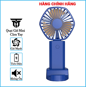 Quạt Cầm Tay Mini Tích Điện Teement , Có Giá Đở Điện Thoại, Sạc USB Di Động Tiện Lợi, Phiên Bản Nâng Cấp - Hàng Chính Hãng