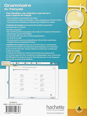 Sách học tiếng Pháp: FOCUS : Grammaire du français + CD audio + corrigés + Parcours digital - Luyện ngữ pháp