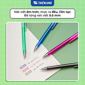 Combo 20 Bút Gel B Thiên Long GEL-B011 ngòi 0,5mm mực xanh đỏ đen kiểu dáng đơn giản có đệm mềm giúp cầm tay êm