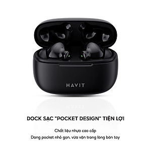 Tai Nghe TWS Havit TW967 BT 5.1, Thiết Kế Công Thái Học, Driver 10mm, Nghe Nhạc Đến 5H - Hàng Chính Hãng