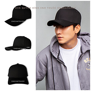 Nón lưỡi trai trơn đen Brand One Hat