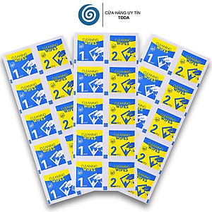 Combo 100 Bộ Giấy lau vệ sinh màn hình điện thoại, giấy lau bụi dán kính cường lực, 1 bộ 2 miếng khô và ướt - Hàng Chính Hãng