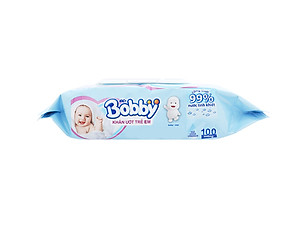 Combo Tiết Kiệm: Thùng 16 Gói Khăn Ướt Bobby Care Không Hương 100 Miếng/Gói tặng 15 khẩu trang Unicharm Nhật Bản
