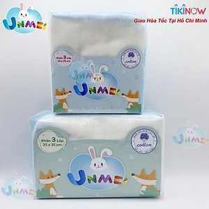 Khăn Sữa 4 Lớp Unmei Xuất Nhật Bịch 10 cái 25x25cm 100% Cotton mềm mại thấm hút tốt