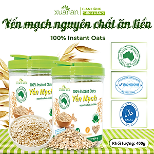 Combo 2 Hộp Yến Mạch Nguyên Chất Ăn Liền Xuân An [ko đường] 400G(Tặng Kèm 2 Túi Yến Mạch 150G)