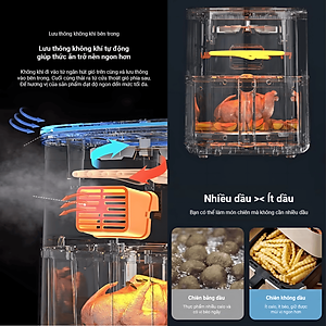 Nồi Chiên Không Dầu 8 Lít Mishio MK391 - Dung Tích Khổng Lồ, Nướng Nguyên Con Gà, Giá Cực Rẻ - Hàng chính hãng